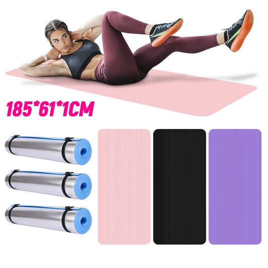 Yoga Mat Non Slip Exercise Mat Thick Solid Color Fitness Mat Yoga Workout Mat Multi-Function for Home Gym