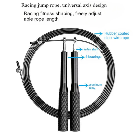 Crankshaft Steel Wire Skipping Rope Fitness Sport Equipment Bearing Skipping Rope Middle School Student Training Aluminum Alloy