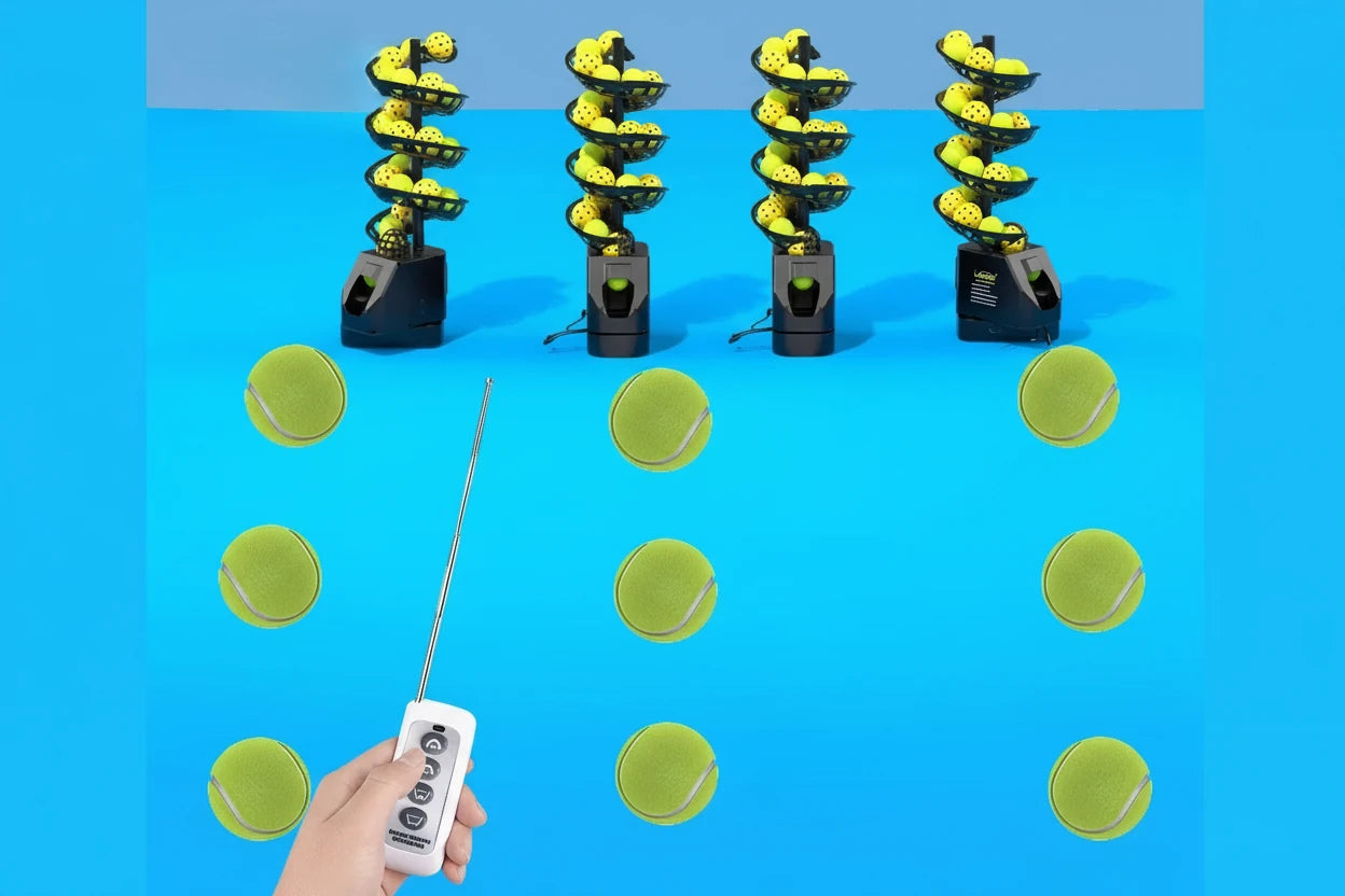 Tennis Catch Net Practice with Ball Throwing Machine, Self Serve Machine for Training Equipment