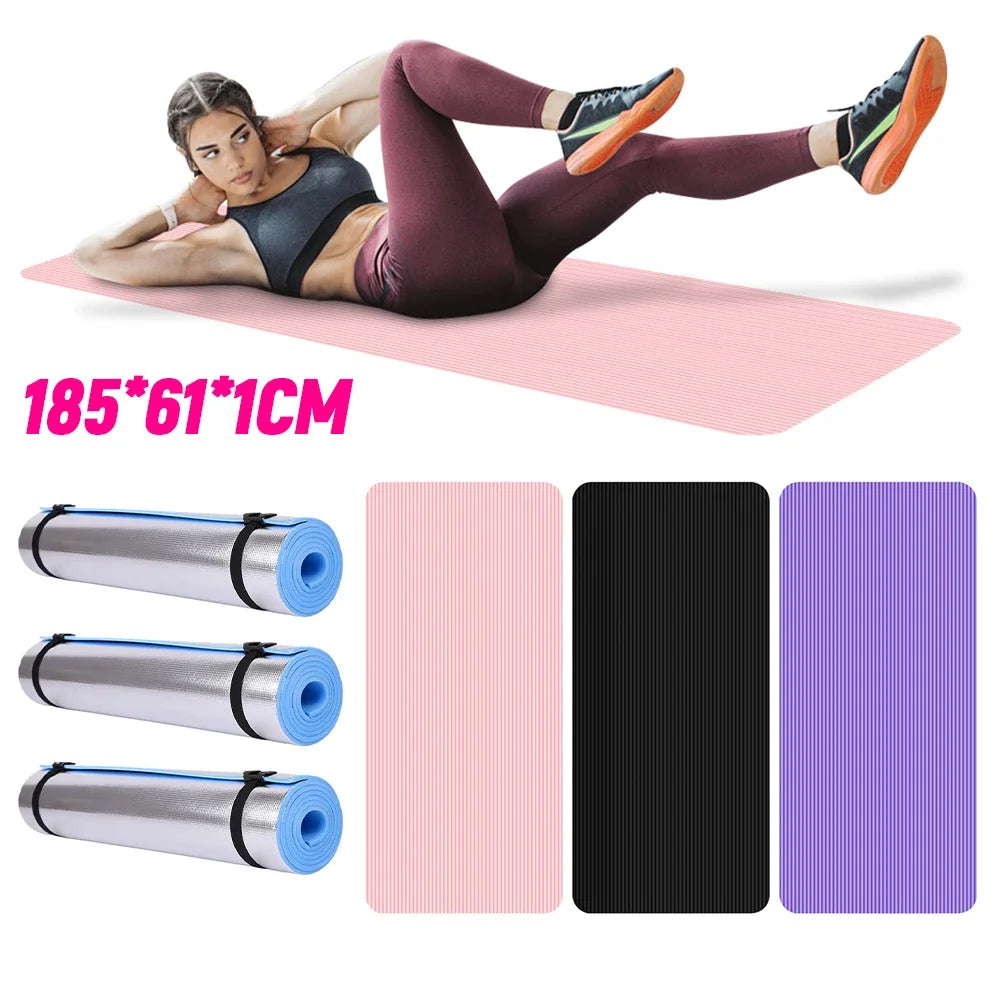 Yoga Mat Non Slip Exercise Mat Thick Solid Color Fitness Mat Yoga Workout Mat Multi-Function for Home Gym - FitPerformX