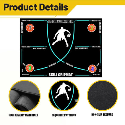 Basketball Practice Equipment Non-Slip Basketball Footstep Mat Basketball Training Mat for Youth and Adult Ball Control Training