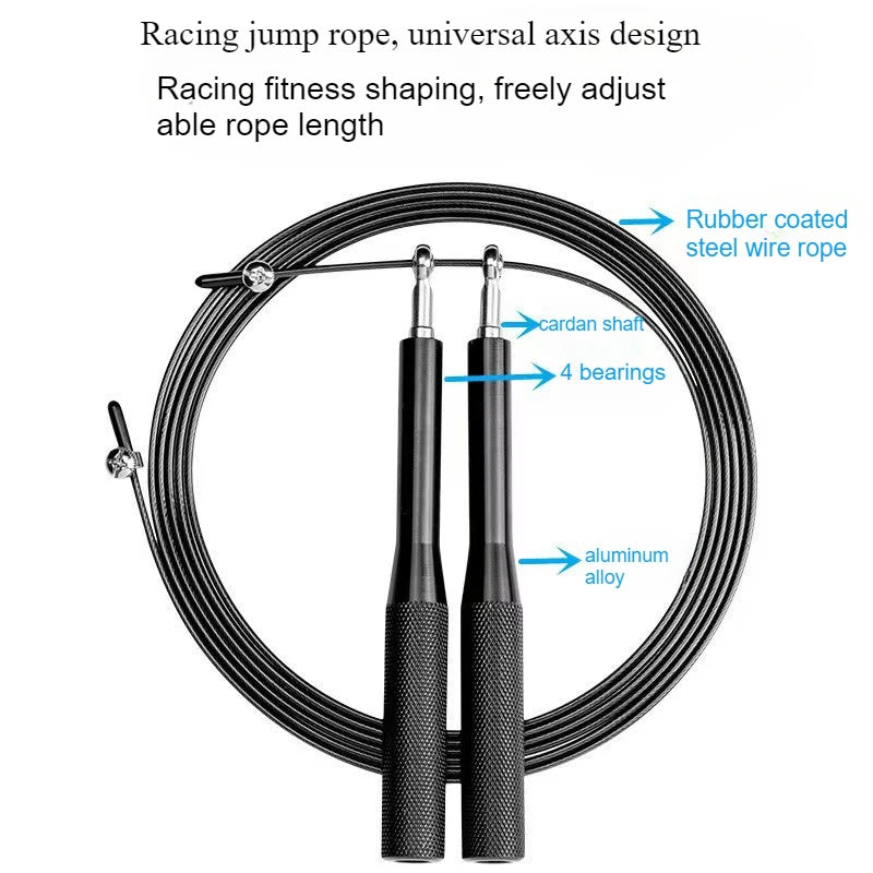 Crankshaft Steel Wire Skipping Rope Fitness Sport Equipment Bearing Skipping Rope Middle School Student Training Aluminum Alloy