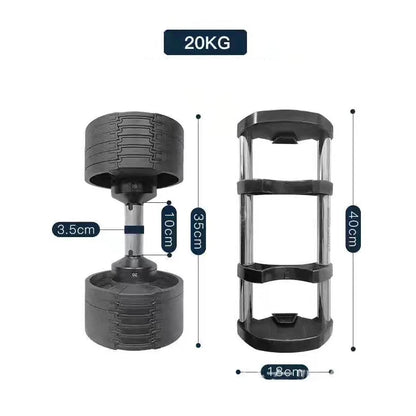 Adjustable Dumbbell Pair 2kg(5lb) or 4kg(9lb) Increase Max 45kg(100lb) Home Fitness OEM Dumbbells