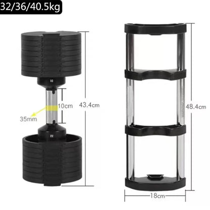 Adjustable Dumbbell Pair 2kg(5lb) or 4kg(9lb) Increase Max 45kg(100lb) Home Fitness OEM Dumbbells