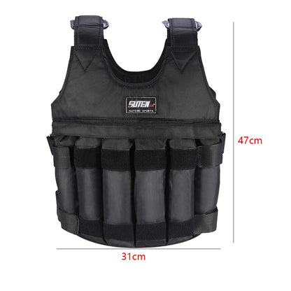 New 1-20kg Women Men Fitness Sports Weighted Vest Adjustable Workout Exercise Training Weight Bearing Jacket Clothes Black - FitPerformX
