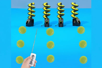 Tennis Catch Net Practice with Ball Throwing Machine, Self Serve Machine for Training Equipment